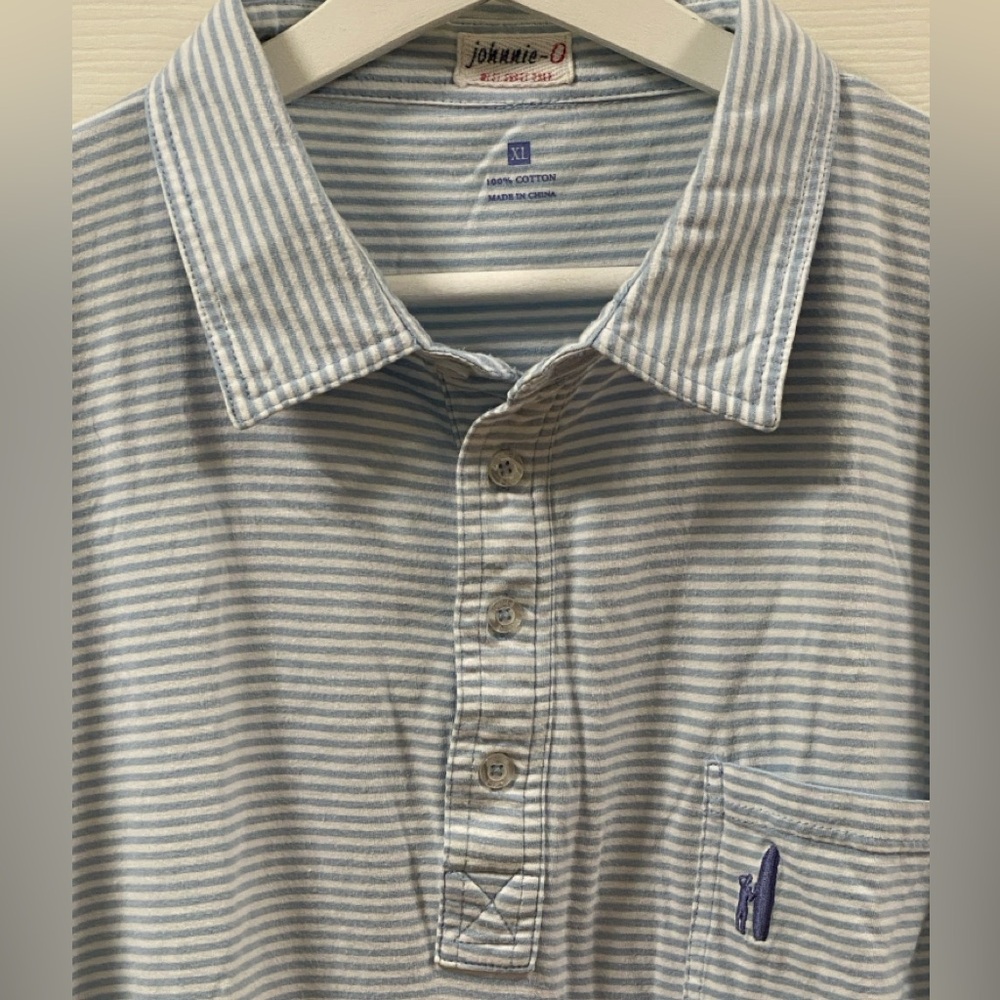 Johnnie O West Coast Prep XL/ Carolina Blue/ White Stripes